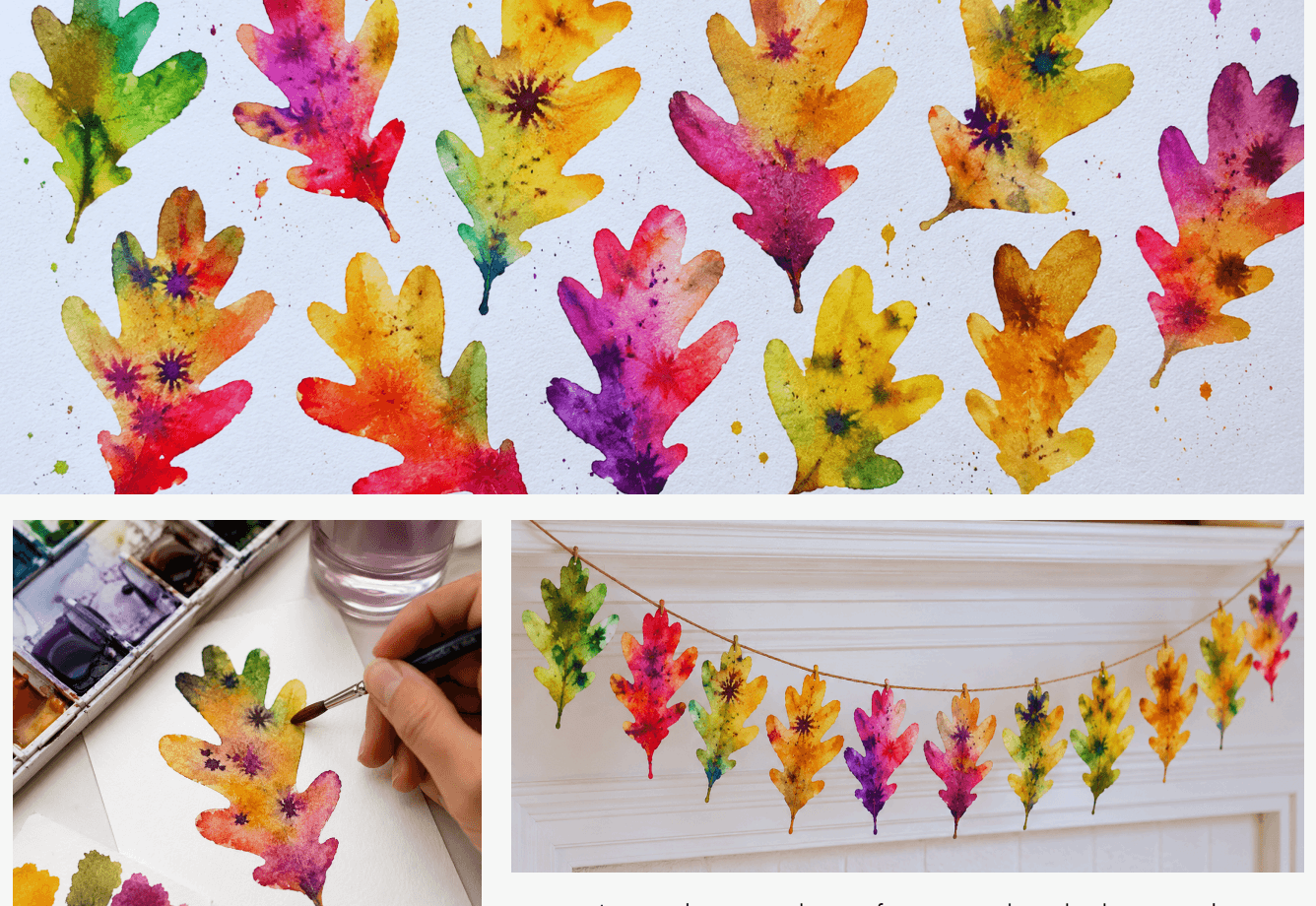Fall Leaves in Watercolor